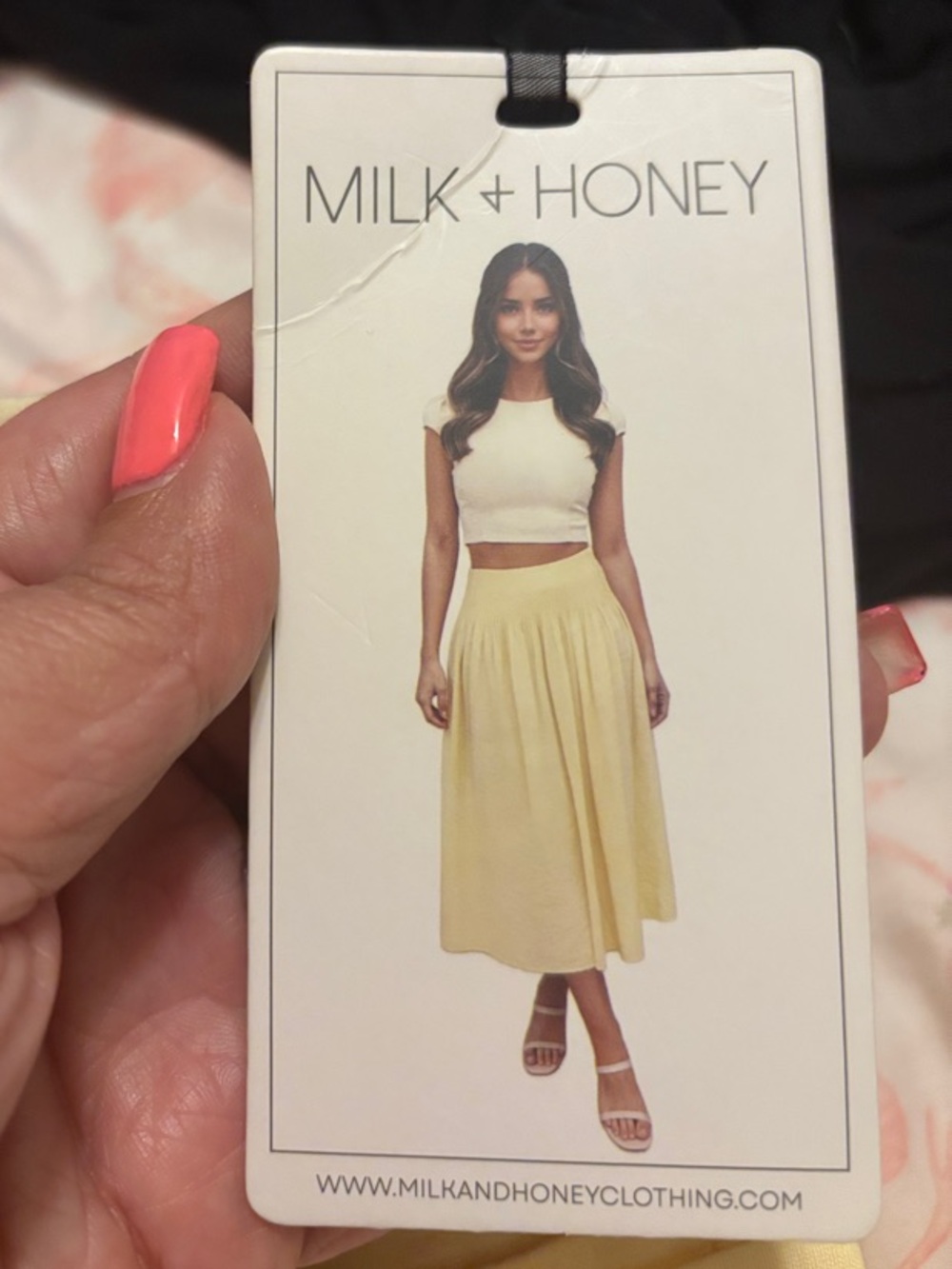 Milk + Honey Pale Yellow Midi Skirt